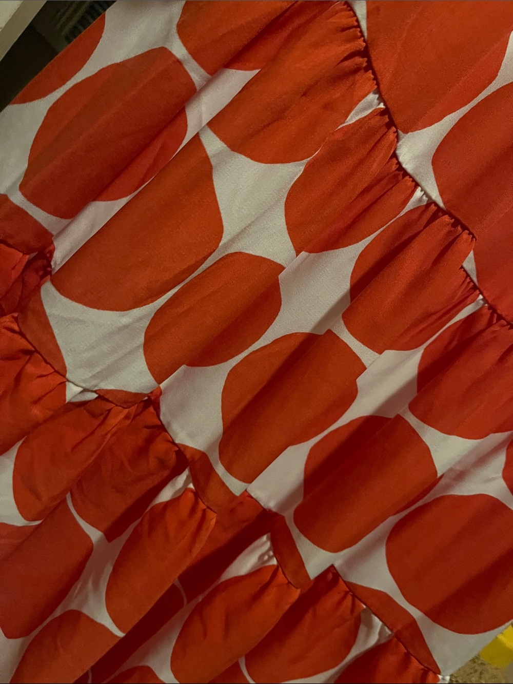 Oversized Orange Polka Dot Tiered Midi Dress - Picture 5 of 5